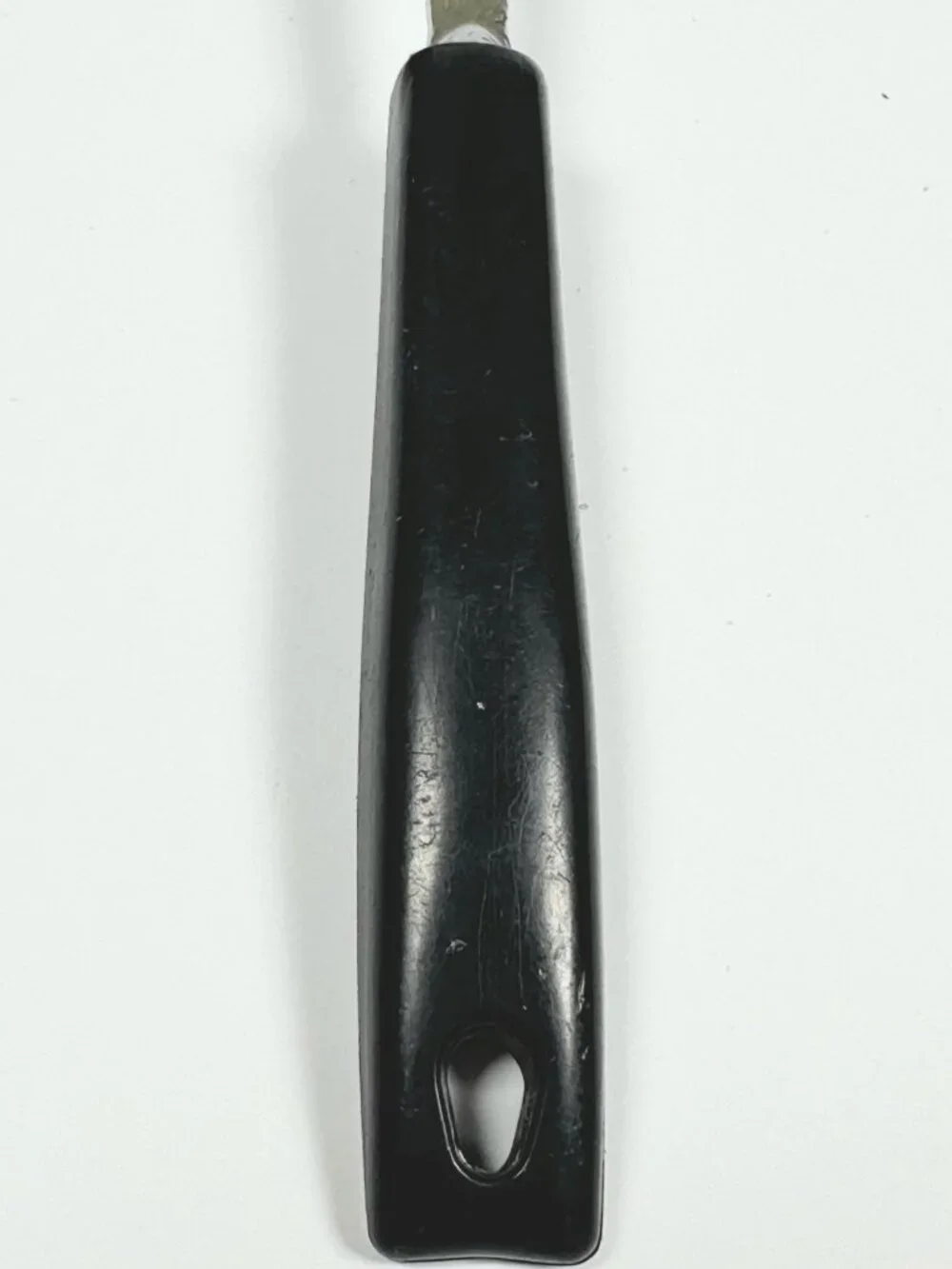 Vintage EKCO USA Stainless Steel Serving Spoon Black Plastic Handle Utensil MCM